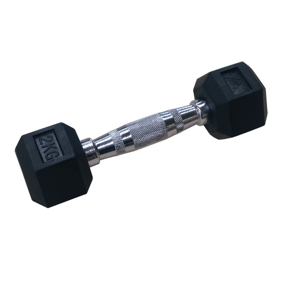 Гантели DFC гексаг. обрезиненная пара DB001-2 кг